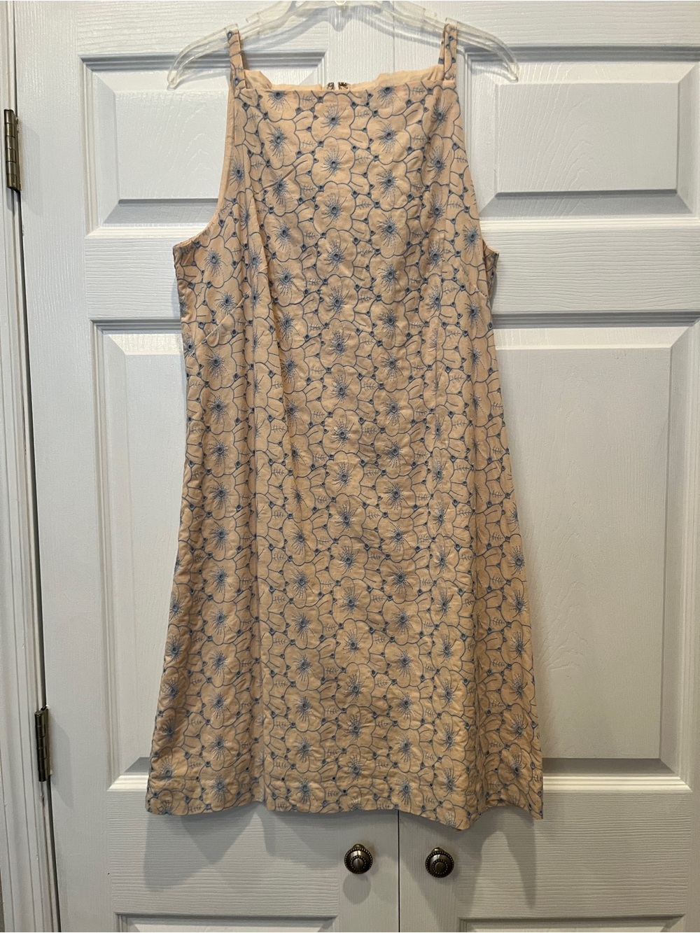 Ann Taylor Factory Cream Sundress with Blue Floral Print